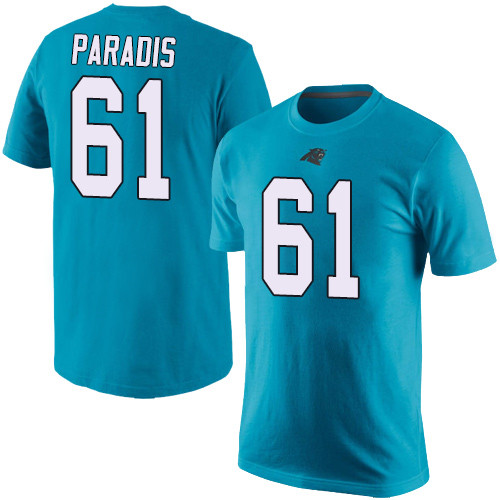 Carolina Panthers Men Blue Matt Paradis Rush Pride Name and Number NFL Football #61 T Shirt->women nfl jersey->Women Jersey